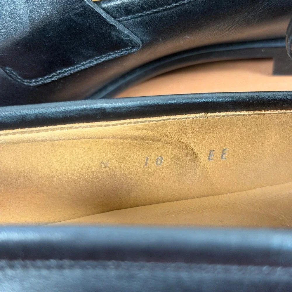 Salvatore Ferragamo Mens Penny Loafers Black Leather Slip On Shoes Size 10 EE